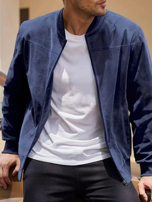 Chaqueta retro con cremallera para hombre
