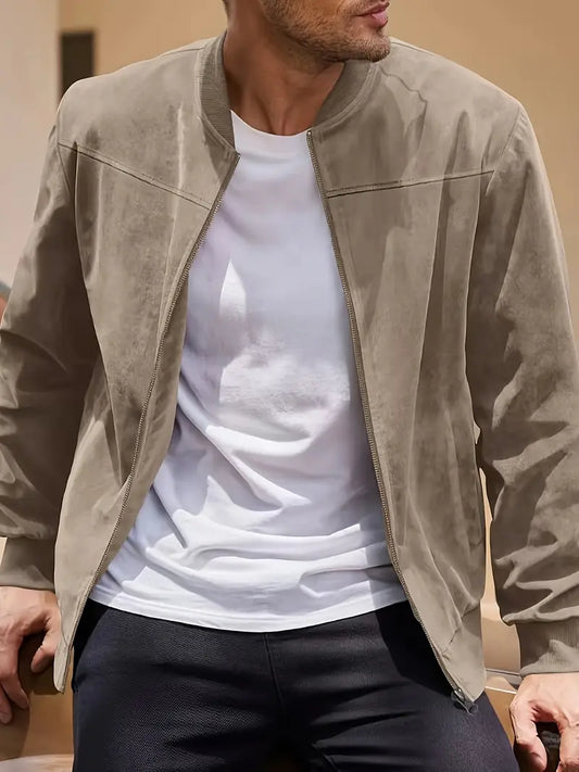 Chaqueta retro con cremallera para hombre