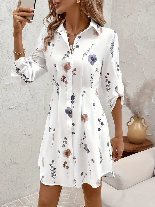 Elegante Vestido Camisero Floral - Fresco, Fluido y Femenino