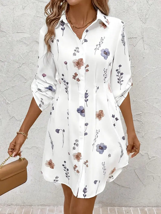 Elegante Vestido Camisero Floral - Fresco, Fluido y Femenino
